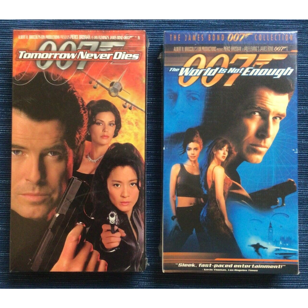 NEW SEALED VHS x2 Pierce Brosnan James Bond 007 World ... & Tomorrow Never Dies